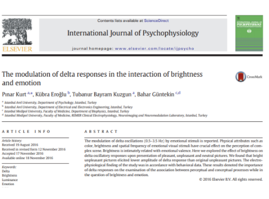 The modulation of delta responses in the interaction of brightness and emotion