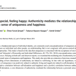 Feeling special, feeling happy: Authenticity mediates the relationship between sense of uniqueness and happiness